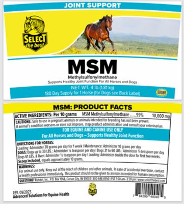 Image showing  Richdel MSM Anti-Inflammatory Horse Supplement Powder, 4 lb.