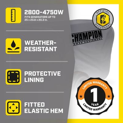 Image showing  Weather-Resistant Storage Cover for 2,800-4,750 Watt Portable Generators