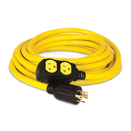 Champion Power Equipment 25 ft. 125/250V 30A Duplex-Style Generator Extension Cord, L14-30P to Four 5-20R