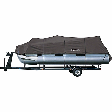 Classic Accessories StormPro Trailerable Pontoon Boat Cover, Fits 102 in. Beam x 17 ft. to 20 ft. L, Charcoal