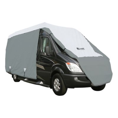 Classic Accessories Class B PolyPRO3 RV Cover, Grey/Snow White, 26 in. x 96 in. x 246 in., 80-103-141001-00 My 9 year old helped me pull it down on the sides while I was on top of my RV