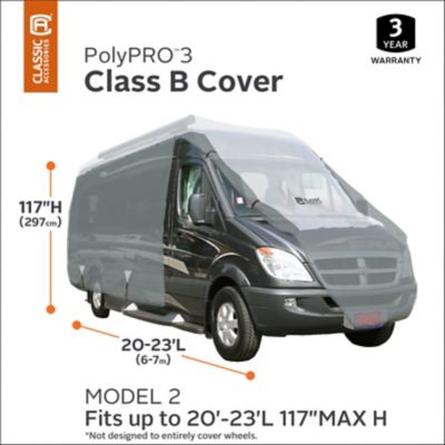 Image showing 3 th Classic Accessories Class B PolyPRO3 RV Cover, Grey/Snow White, 26 in. x 96 in. x 276 in.