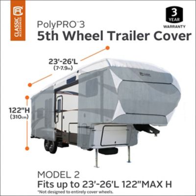 Image showing  PolyPRO3 Fifth Wheel RV Cover, Grey/Snow White, 24 in. x 106-1/2 in. x 318 in.