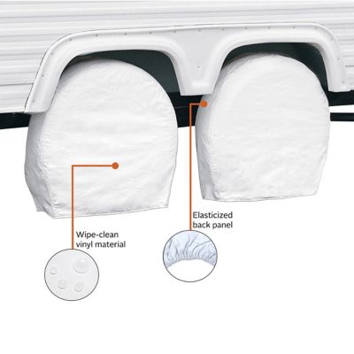 Image showing  OverDrive RV Wheel Cover, Snow White, 24-26.5 in. Diameter, 8.25 in. W