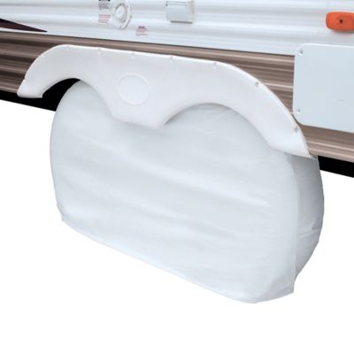 Classic Accessories OverDrive RV Dual Axle Wheel Cover, Snow White, 27-30 in. Diameter, 8 in. W