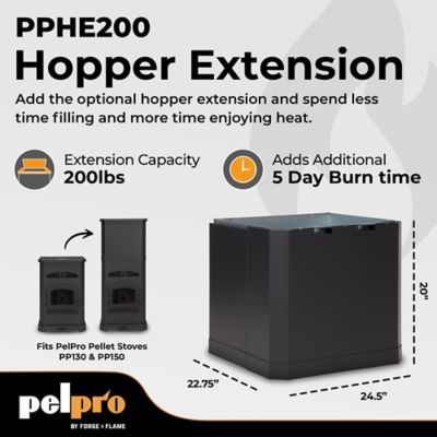 Image showing  Hopper Extension for PelPro PP130 Pellet Stove, 200 lb. Capacity
