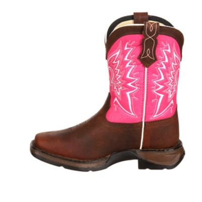 Image showing  Girls' Lil' Durango Let Love Fly Western Boots, Brown/Pink, 8 in., DWBT093