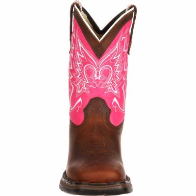 Image showing  Girls' Lil' Durango Let Love Fly Western Boots, 8 in., Brown/Pink
