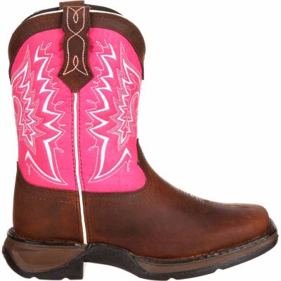 Image showing  Girls' Lil' Durango Let Love Fly Western Boots, 8 in., Brown/Pink