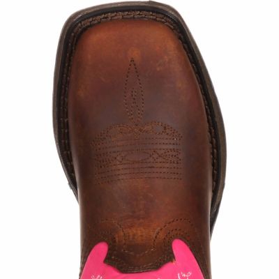Durango Girls' Lil' Durango Let Love Fly Western Boots, 8 in., Brown/Pink