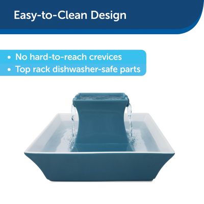 Image showing  70 oz. Drinkwell Ceramic Pagoda Pet Water Fountain, Blue