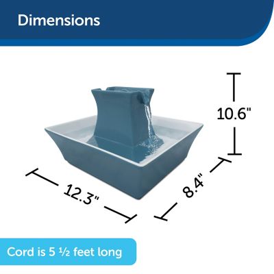 Image showing 5 th PetSafe 70 oz. Drinkwell Ceramic Pagoda Pet Water Fountain, Blue