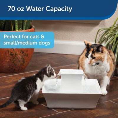 Image showing  70 oz. Drinkwell Ceramic Pagoda Pet Water Fountain, White