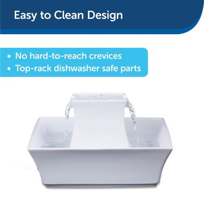 Image showing  70 oz. Drinkwell Ceramic Pagoda Pet Water Fountain, White