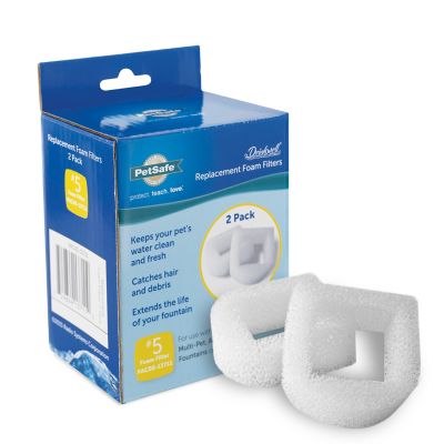 PetSafe Drinkwell Pet Drinking Fountain Replacement Foam Filters, 2 pk.