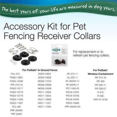 Image showing  Pet Fence Collars Accessory Pack, Washers, Protective Clear Caps, Screws