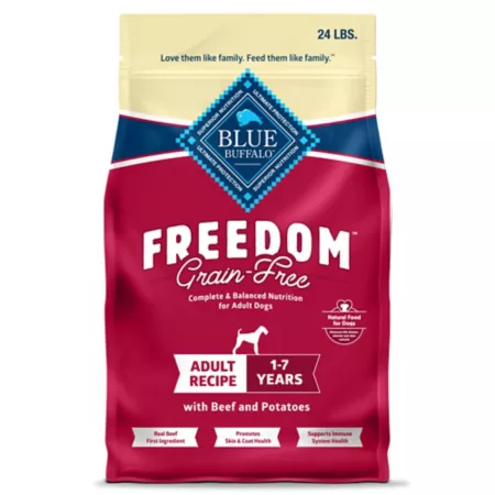 Blue Buffalo Freedom Grain-Free Adult Beef Potato and Pea Recipe Dry Dog Food 24 lb Bag Dry Dog Food