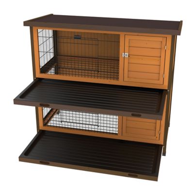 Image showing  2-Story Outdoor Premium+ Double Decker Rabbit Hutch, 46 in. x 24 in. x 41 in.