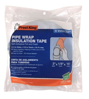 Frost King Foam and Foil Pipe Insulation, 2 in. x 1/8 in. x 15 ft., Self Adhesive