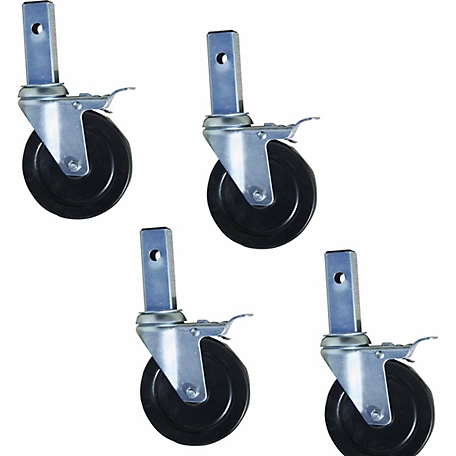 Pro-Series 5 in. 1,000 lb. Capacity Heavy-Duty Hard Rubber Locking Casters, 4-Pack