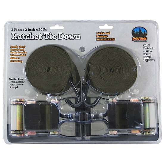 Sportsman 2-Piece Ratchet Tie Down Set Sportsman 2-Piece Ratchet Tie Down Set