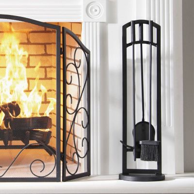 Image showing  Arched Steel Fireplace Tool Set, 4 pc.