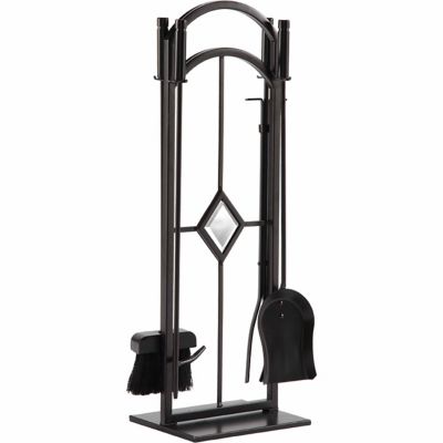 Pleasant Hearth Diamond Fireplace Tool Set, Steel, 5-Pack