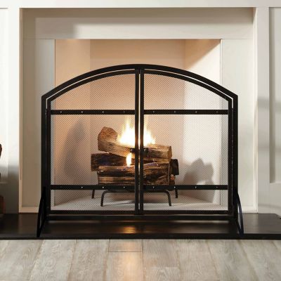 Image showing  39 in. x 31 in. Harper Mesh Fireplace Screen with Doors