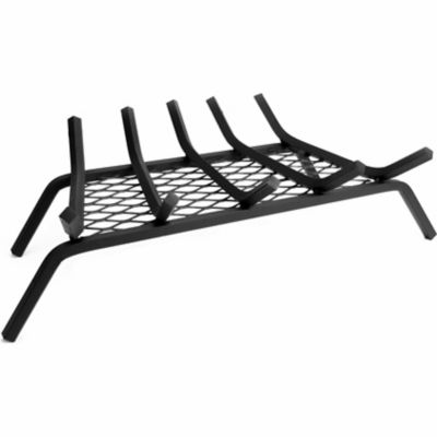 Pleasant Hearth 1/2 in. Thick Steel Fireplace Grate, 24 in., 5 Bar with Ember Retainer