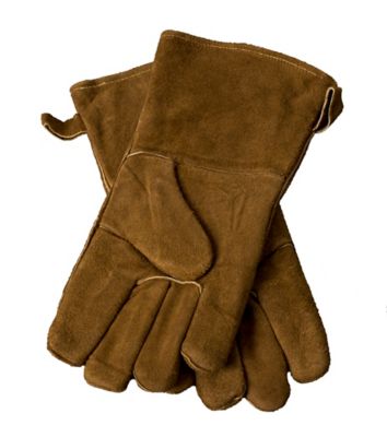 Pleasant Hearth Unisex Leather Fireplace Gloves, 1 Pair, Brown