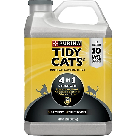 Tidy Cats Purina Clumping Cat Litter, 4-in-1 Strength Multi Cat Litter, 20 lb. Jug