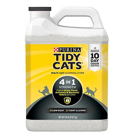 Tidy Cats Purina Clumping Cat Litter, 4-in-1 Strength Multi Cat Litter - 20 lb. Jug