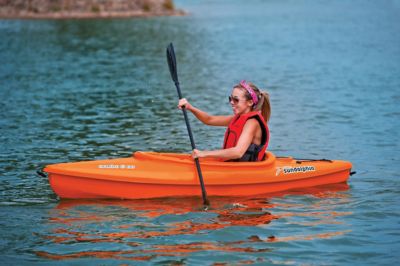 Image showing  Aruba 8 ft. SS Kayak with Paddle, Tangerine