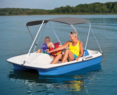 Image showing 6 th Sun Dolphin 5-Person Sun Slider Pedal Boat with Canopy, Blue, 96 in. L x 65 in. W, 545 lb. Capacity