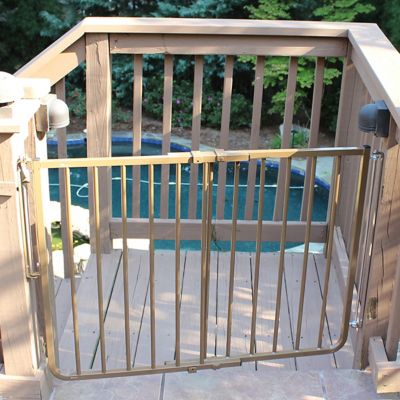 Image showing  Stairway Special Outdoor Safety Pet Gate, Brown, 27 in. to 42 in.