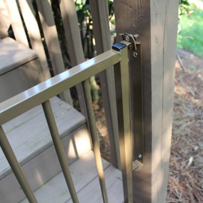 Image showing  Stairway Special Outdoor Safety Pet Gate, Brown, 27 in. to 42 in.