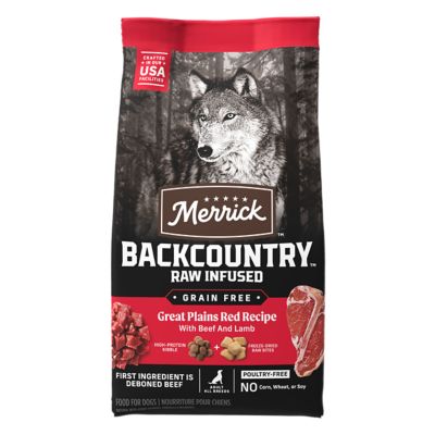 Merrick Grain Free Backcountry Great Plains Red Meat Adult Beef, Lamb and Rabbit Recipe Dry Dog Food