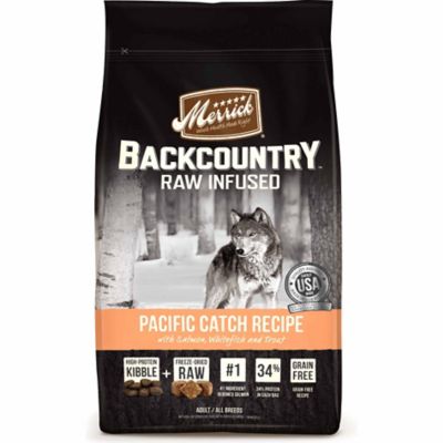 Merrick Backcountry Pacific Catch Adult Raw Infused Salmon, Whitefish and Trout Recipe Dry Dog Food