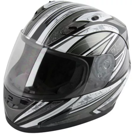 Raider Octane Full Face Helmet Silver/Black Small Powersport Helmets