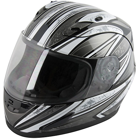 Raider Octane Full-Face Helmet, Silver/Black, XL