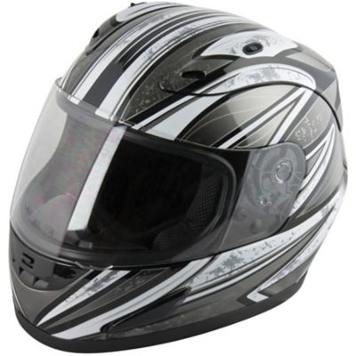 Raider Octane Full-Face Helmet, Silver/Black, 2XL