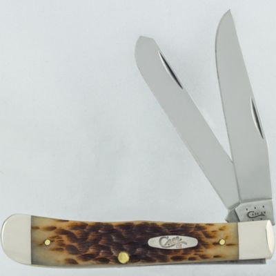 Case Cutlery 3.25 in. Bone Trapper Knife, Amber