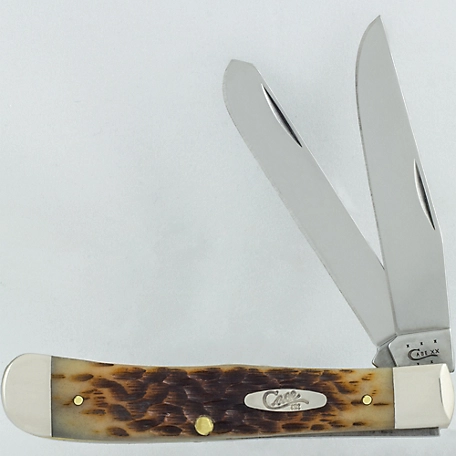 Case Cutlery 3.25 in. Bone Trapper Knife, Amber, 164