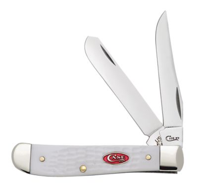 Case Cutlery 2.7 in. Jigged Mini Trapper Pocket Knife, White, 60186