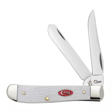 Case Cutlery 2.7" Mini Jigged Trapper Pocket Knife White Knives