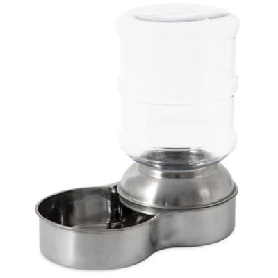 Petmate Replendish Non-Skid Stainless Steel Pet Waterer, 16 Cups, Small