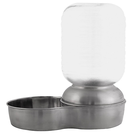 Petmate Stainless Steel Replendish Waterer for Dogs, 16 Cups