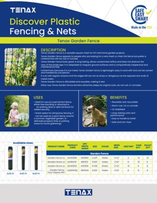 Image showing  25 ft. x 3 ft. Garden Fence, Green, 2 in. x 2 in. Mesh