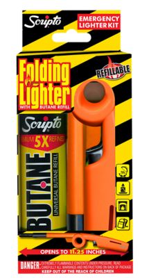 Scripto Folding Utility Lighter with Butane Emergency Kit