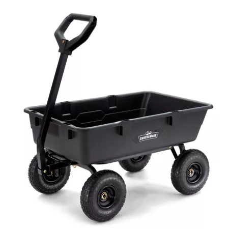 GroundWork 5 cu Towable Poly Dump Cart 800 lb Capacity ft. Garden Carts